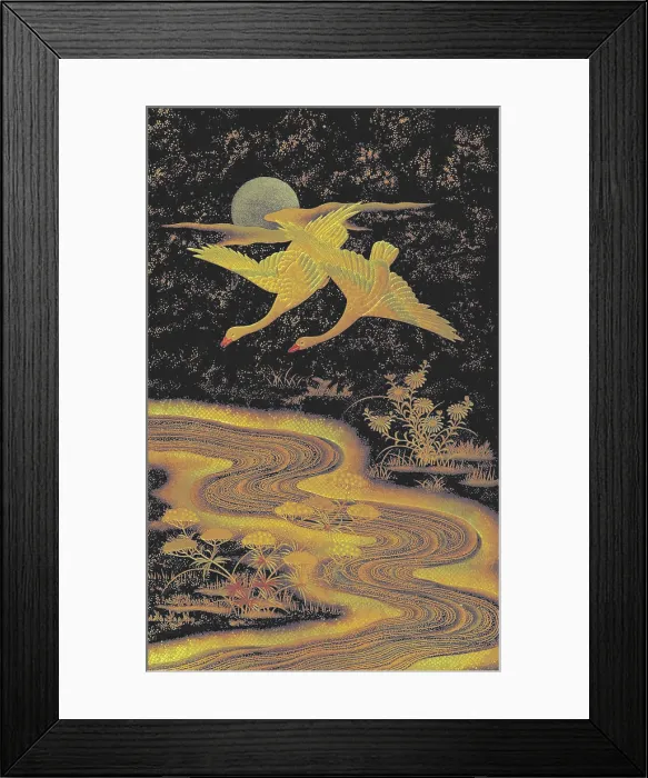 Framed Print : Birds flying over a river, 1881. Creator: Unknown Framed Print : Birds flying over a river, 1881. Creator: Unknown
