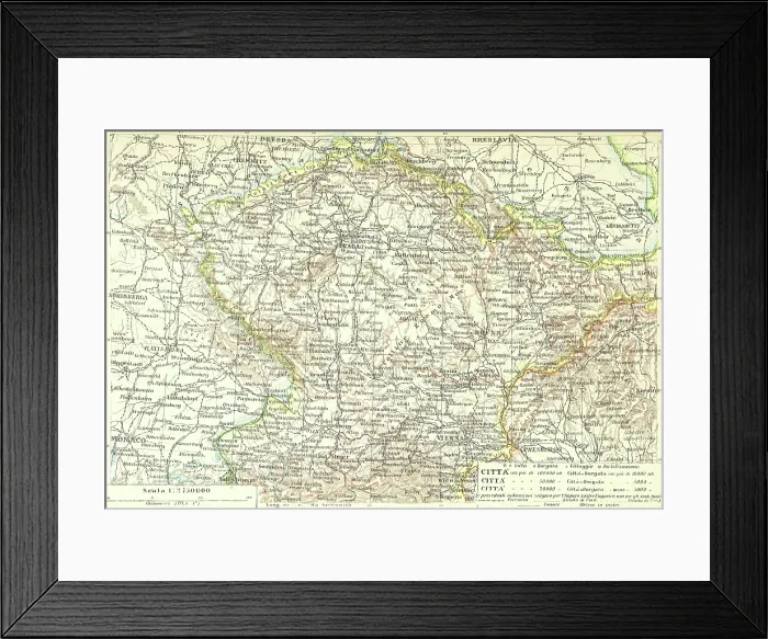 Framed Print : Map of part of Europe, 1898. Creator: Unknown Framed Print : Map of part of Europe, 1898. Creator: Unknown