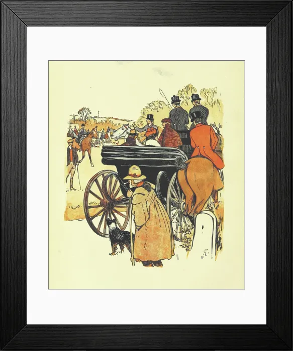 Framed Print : Preparing to go fox hunting, 1898. Creator: Unknown Framed Print : Preparing to go fox hunting, 1898. Creator: Unknown