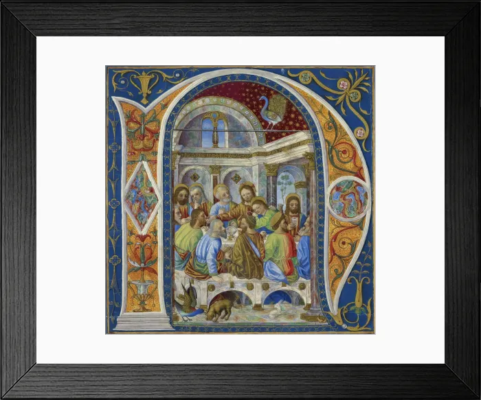 Framed Print : Initial N, the Last Supper, c1500. Creator: Unknown Framed Print : Initial N, the Last Supper, c1500. Creator: Unknown