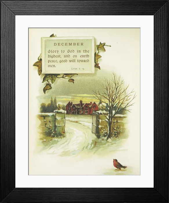 Framed Print : Religious verse for December, 1893. Creator: Unknown Framed Print : Religious verse for December, 1893. Creator: Unknown