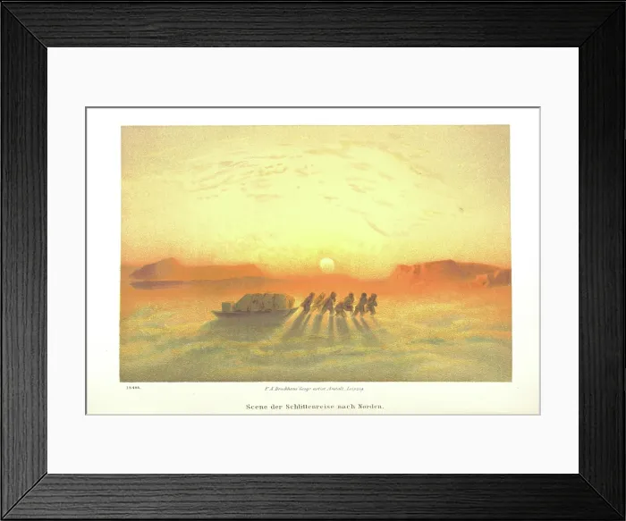 Framed Print : Scene of the sleigh journey to the north, 1873. Creator: Unknown Framed Print : Scene of the sleigh journey to the north, 1873. Creator: Unknown