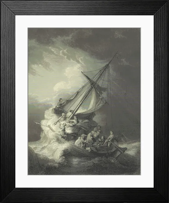 Framed Print : Shipwreck, 1845. Creator: Unknown Framed Print : Shipwreck, 1845. Creator: Unknown