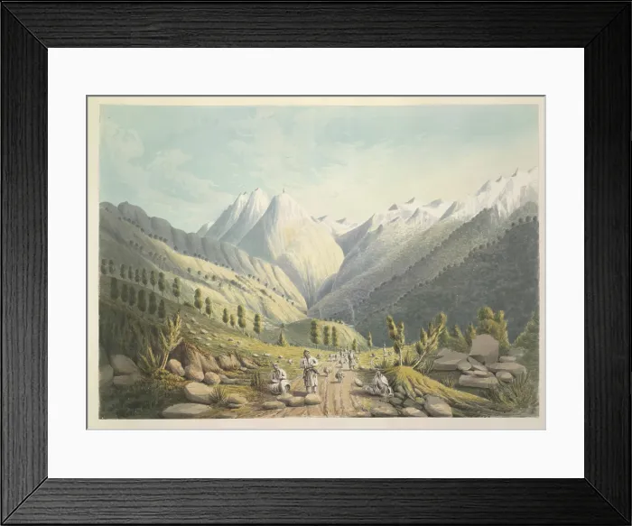 Framed Print : View from the Kali Mandi Pass, c1826. Creator: James Manson Framed Print : View from the Kali Mandi Pass, c1826. Creator: James Manson