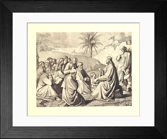 Framed Print : Jesus preaching, 1875. Creator: Johann Friedrich Overbeck Framed Print : Jesus preaching, 1875. Creator: Johann Friedrich Overbeck