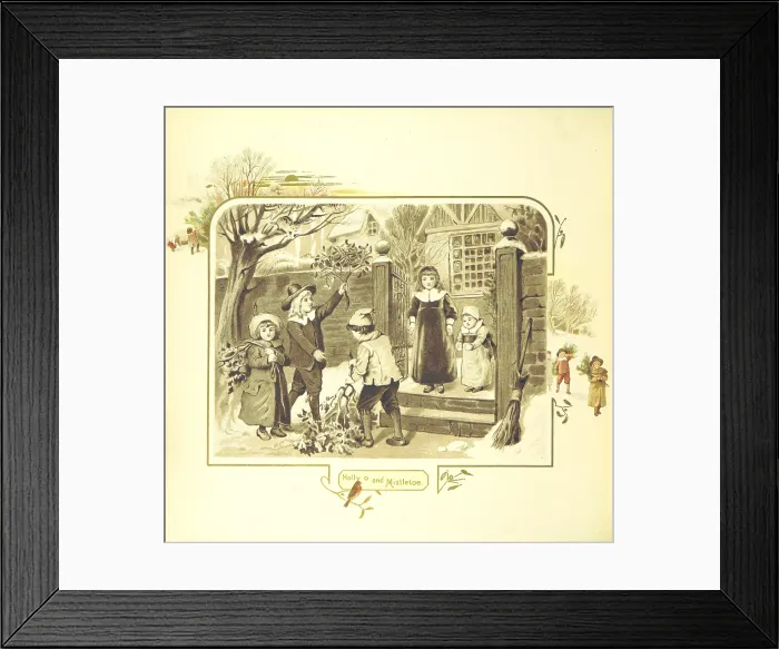 Framed Print : Holly and Mistletoe, 1894. Creator: Eliza F. Manning Framed Print : Holly and Mistletoe, 1894. Creator: Eliza F. Manning
