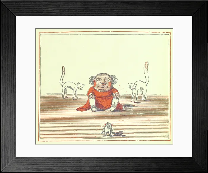 Framed Print : Woman and cats, 1873. Creator: Unknown Framed Print : Woman and cats, 1873. Creator: Unknown