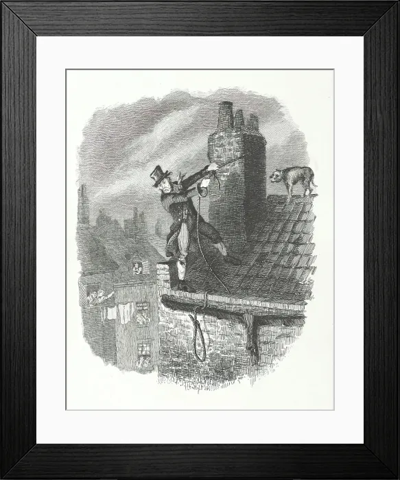 Framed Print : The last chance - Bill Sikes and Bull's Eye, c1838-46. Creator: George Cruikshank. The last chance - Bill Sikes and Bull's Eye, c1838-46. Creator: George Cruikshank