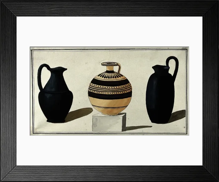 Framed Print : Three Greek jugs, 1760-1769. Creator: Augustin Dahlsteen Framed Print : Three Greek jugs, 1760-1769. Creator: Augustin Dahlsteen