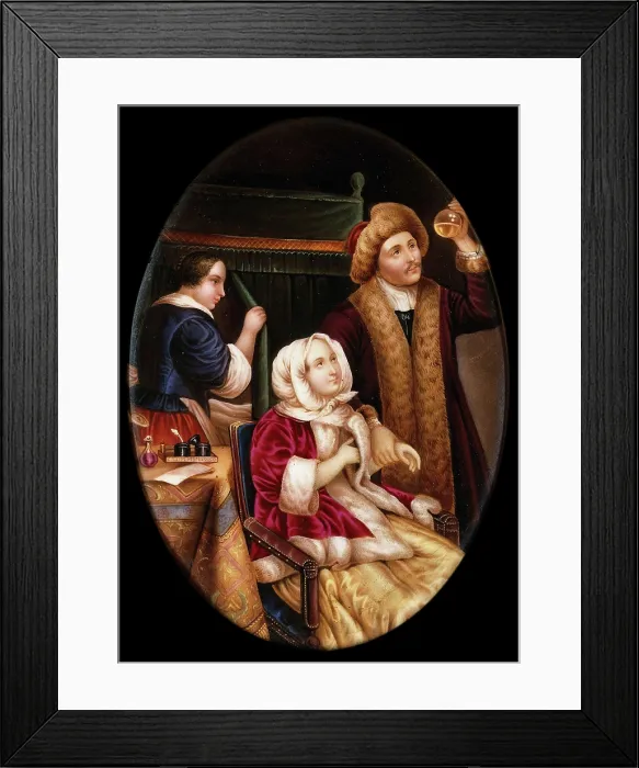 Framed Print : A physician examining a urine flask, 1859. Creator: KEL Hummel Framed Print : A physician examining a urine flask, 1859. Creator: KEL Hummel