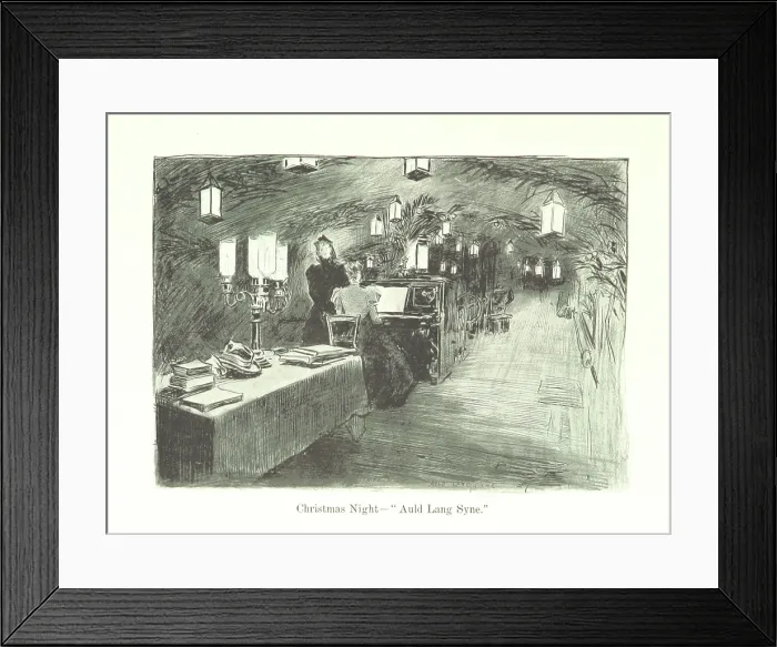 Framed Print : Christmas Night - Auld Lang Syne, 1899. Creator: Charles Dana Gibson Framed Print : Christmas Night - Auld Lang Syne, 1899. Creator: Charles Dana Gibson