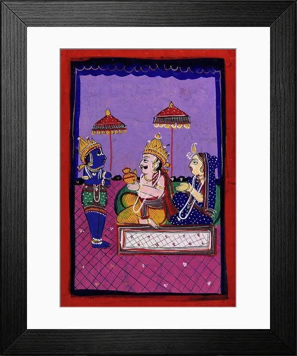 Framed Print : Vamana avatar: Vaman before King Bali and consort. Creator: Unknown Framed Print : Vamana avatar: Vaman before King Bali and consort. Creator: Unknown