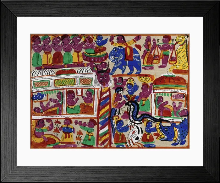 Framed Print : Events in Krishna's life. Creator: Unknown. Events in Krishna's life. Creator: Unknown Framed Print : Events in Krishna's life. Creator: Unknown. Events in Krishna's life. Creator: Unknown