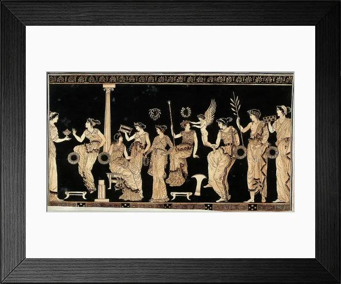 Framed Print : Detail of a frieze decorating a Greek red-figured vessel (probably a vase) representing... 1760-9. Creator: Augustin Dahlsteen Framed Print : Detail of a frieze decorating a Greek red-figured vessel (probably a vase) representing... 1760-9. Creator: Augustin Dahlsteen