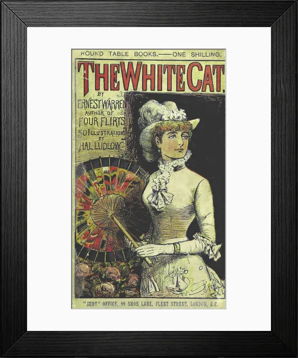Framed Print : The White Cat, title page, 1882. Creator: Henry Stephen Ludlow Framed Print : The White Cat, title page, 1882. Creator: Henry Stephen Ludlow
