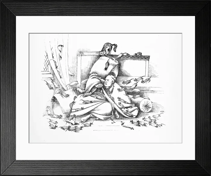 Framed Print : Hatto II is devoured by mice, 1861. Creator: Violetta Harriot Darwin Framed Print : Hatto II is devoured by mice, 1861. Creator: Violetta Harriot Darwin