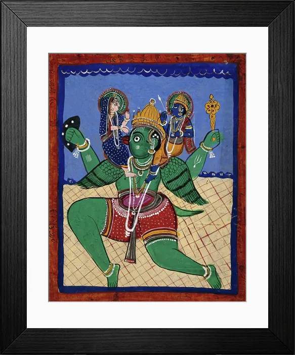 Framed Print : Garuda carrying Vishnu and Lakshmi. Creator: Unknown Framed Print : Garuda carrying Vishnu and Lakshmi. Creator: Unknown