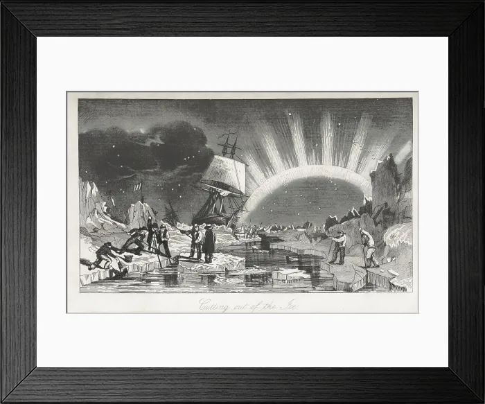 Framed Print : Cutting out of the ice, 1852. Creator: Unknown Framed Print : Cutting out of the ice, 1852. Creator: Unknown