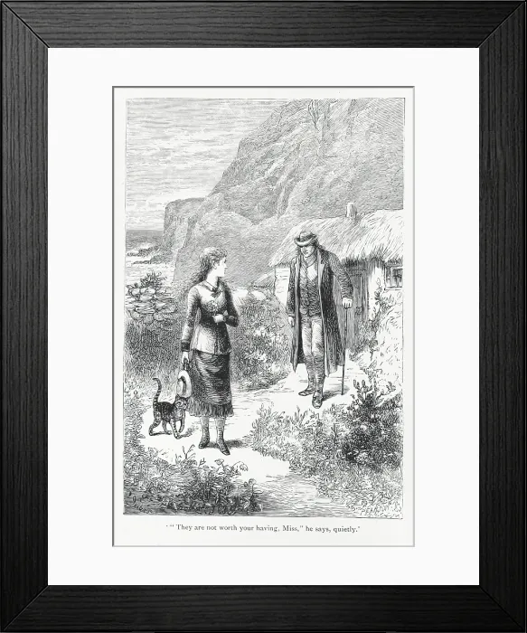 Framed Print : They are not worth your having, Miss, he says, quietly, 1879. Creator: Pearson. They are not worth your having, Miss, he says, quietly, 1879. Creator: Pearson Framed Print : They are not worth your having, Miss, he says, quietly, 1879. Creator: Pearson. They are not worth your having, Miss, he says, quietly, 1879. Creator: Pearson