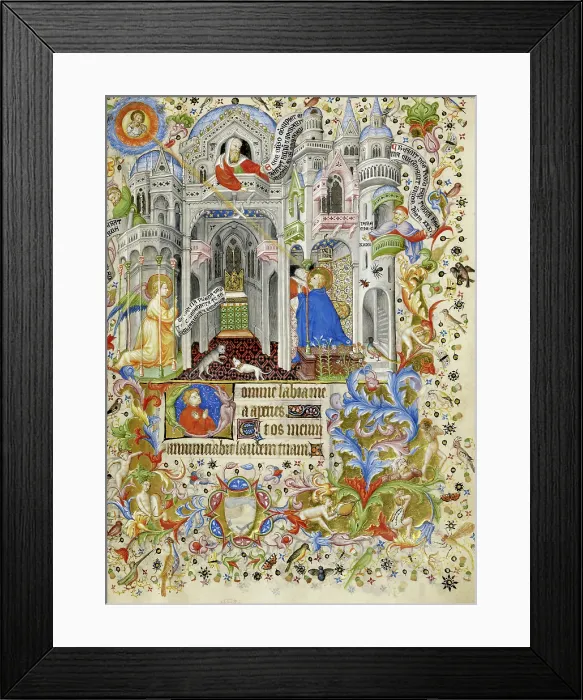 Framed Print : The Annunciation, c1407. Creator: Master of the Brussels Initials Framed Print : The Annunciation, c1407. Creator: Master of the Brussels Initials