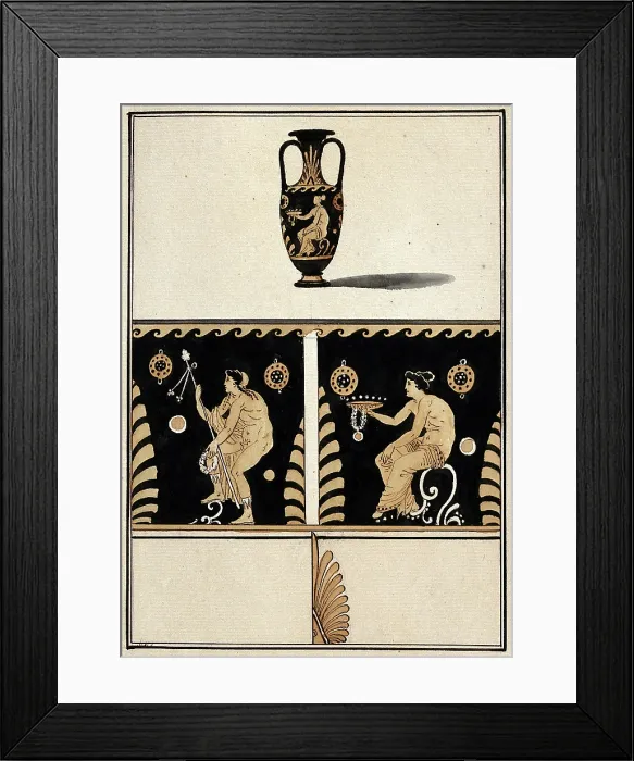 Framed Print : Above, red-figured Greek vessel used for transporting wine (transport amphora)... 1760-9. Creator: Augustin Dahlsteen Framed Print : Above, red-figured Greek vessel used for transporting wine (transport amphora)... 1760-9. Creator: Augustin Dahlsteen