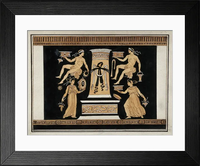 Framed Print : Reverse of the Greek red-figured volute-krater also known as the Hamilton Vase... 1760-9. Creator: Augustin Dahlsteen Framed Print : Reverse of the Greek red-figured volute-krater also known as the Hamilton Vase... 1760-9. Creator: Augustin Dahlsteen
