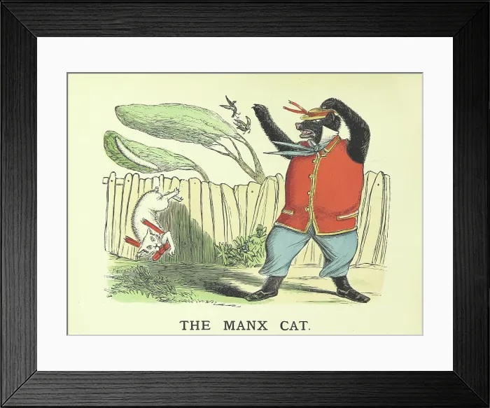 Framed Print : The Manx Cat, 1883. Creator: Edward Voullaire Campbell Framed Print : The Manx Cat, 1883. Creator: Edward Voullaire Campbell