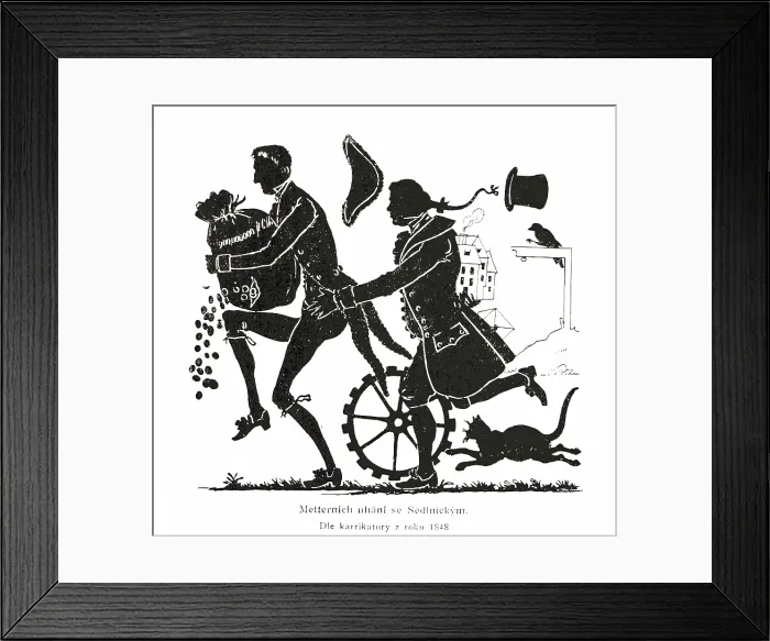 Framed Print : Metternich runs away with Sedlnicky. According to the cartoon from the year 1848, (1898). Creator: Unknown