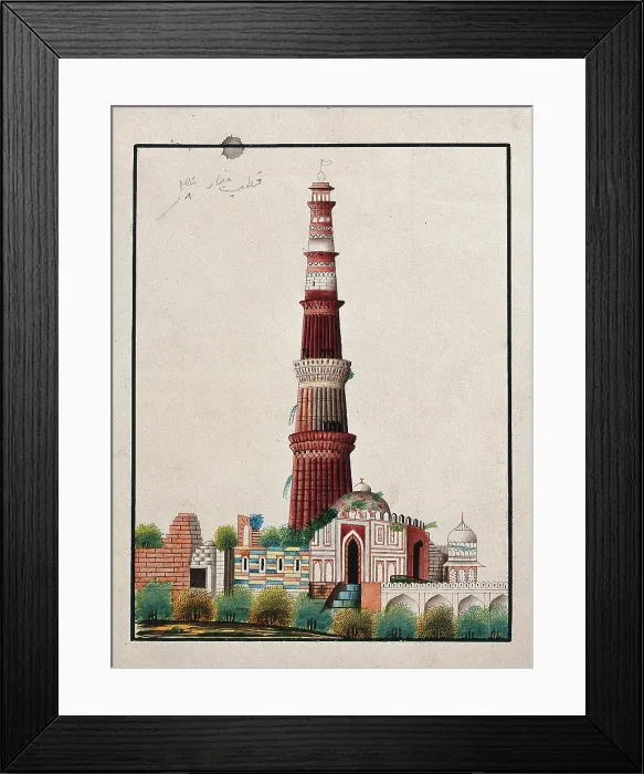 Framed Print : Delhi: The Qutab Minar, (between 1800 and 1899?). Creator: Unknown Framed Print : Delhi: The Qutab Minar, (between 1800 and 1899?). Creator: Unknown