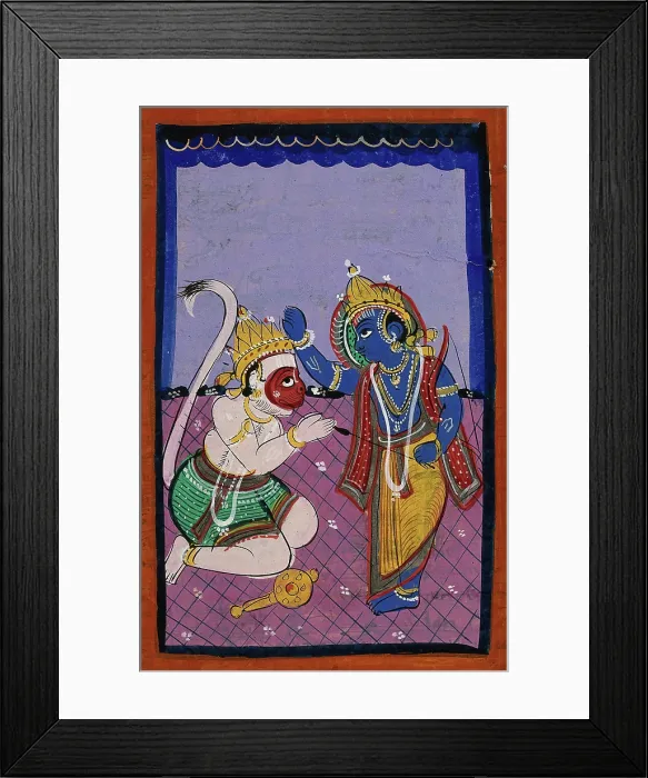 Framed Print : Hanuman kneeling before Rama. Creator: Unknown Framed Print : Hanuman kneeling before Rama. Creator: Unknown