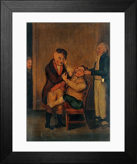 Framed Print : A surgeon extracting a tooth. Creator: Unknown Framed Print : A surgeon extracting a tooth. Creator: Unknown