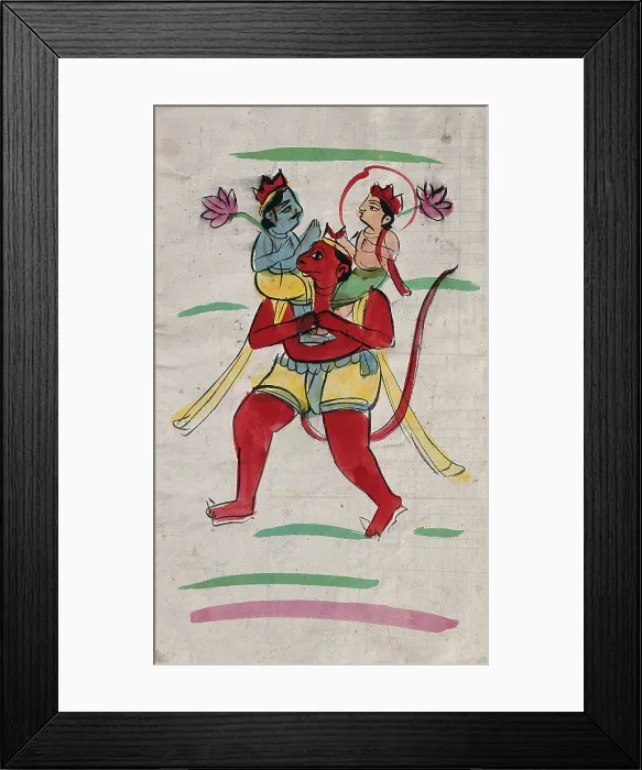 Framed Print : Hanuman carrying Rama and Laksmana. Creator: Unknown Framed Print : Hanuman carrying Rama and Laksmana. Creator: Unknown