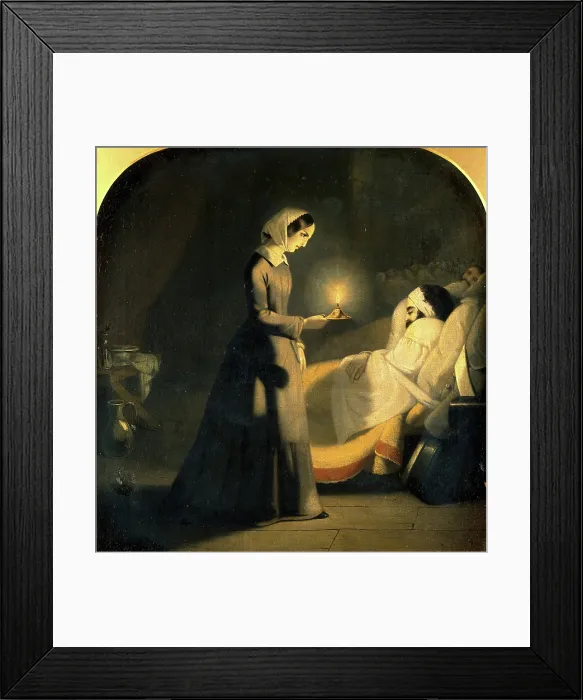 Framed Print : Florence Nightingale as the lady with the lamp. Creator: J. Butterworth Framed Print : Florence Nightingale as the lady with the lamp. Creator: J. Butterworth