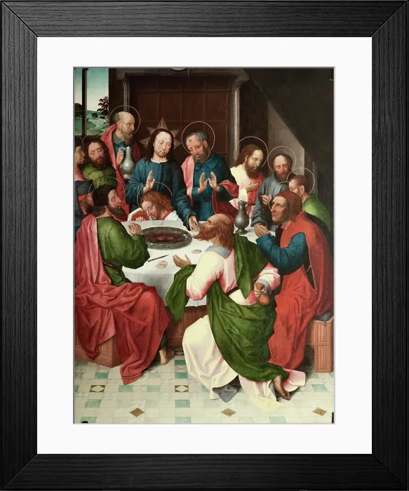 Framed Print : The Last Supper, 1490-1500. Creator: Master of Saint John the Evangelist (active 1490-1500)