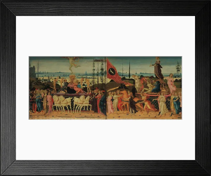 Framed Print : Triumph of Love and Triumph of Chastity, 1485-1490. Creator: Jacopo del Sellaio (1442-1493) Framed Print : Triumph of Love and Triumph of Chastity, 1485-1490. Creator: Jacopo del Sellaio (1442-1493)