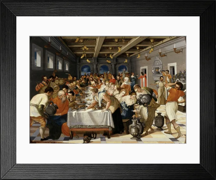 Framed Print : The Wedding Feast at Cana, c1565-1570. Creator: Damaskenos (Damaskinos), Michael (1530 / 35-1592 / 93) Framed Print : The Wedding Feast at Cana, c1565-1570. Creator: Damaskenos (Damaskinos), Michael (1530 / 35-1592 / 93)