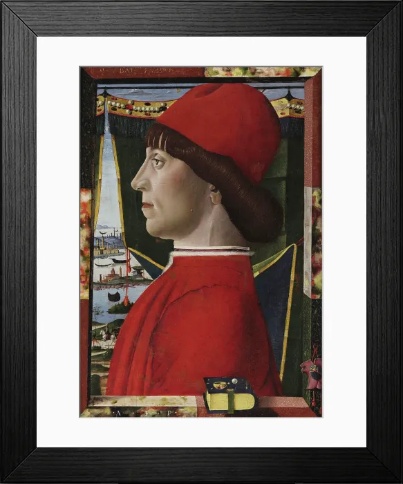 Framed Print : Male Portrait in profile, 1465-1470. Creator: Leonelli (da Crevalcore), Antonio (c. 1450-beore 1525) Framed Print : Male Portrait in profile, 1465-1470. Creator: Leonelli (da Crevalcore), Antonio (c. 1450-beore 1525)