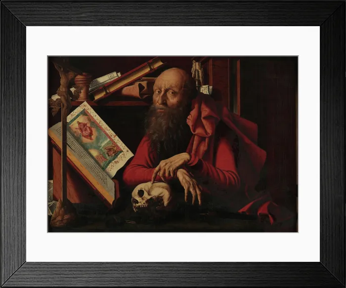 Framed Print : Saint Jerome in his Study, Mid of 16th century. Creator: Reymerswaele, Marinus Claesz, van (ca. 1490-after 1567) Framed Print : Saint Jerome in his Study, Mid of 16th century. Creator: Reymerswaele, Marinus Claesz, van (ca. 1490-after 1567)