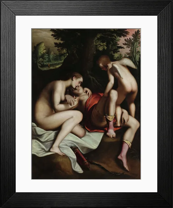 Framed Print : Death of Adonis, before 1585. Creator: Cambiaso (Cambiasi), Luca (1527-1585) Framed Print : Death of Adonis, before 1585. Creator: Cambiaso (Cambiasi), Luca (1527-1585)