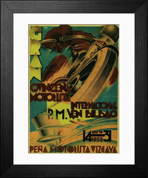 Framed Print : Great International Motor Fortnight in Bilbao, 1932. Creator: Lasheras, Luis (1896-1948) Framed Print : Great International Motor Fortnight in Bilbao, 1932. Creator: Lasheras, Luis (1896-1948)