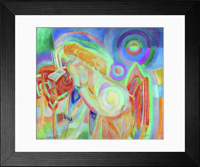 Framed Print : Femme nue lisant (Nude Woman Reading), 1920. Creator: Delaunay, Robert (1885-1941) Framed Print : Femme nue lisant (Nude Woman Reading), 1920. Creator: Delaunay, Robert (1885-1941)