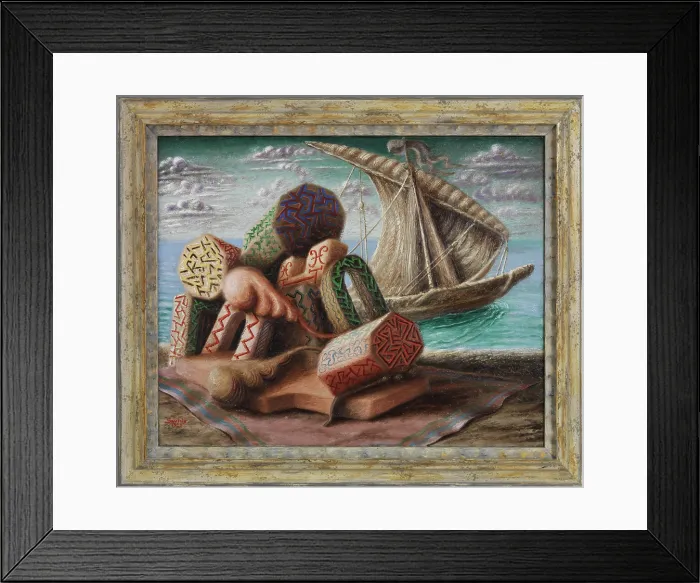 Framed Print : Ulysses and Polyphemus, 1929. Creator: Savinio, Alberto (1891-1952) Framed Print : Ulysses and Polyphemus, 1929. Creator: Savinio, Alberto (1891-1952)