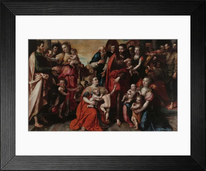 Framed Print : Christ Blessing the Children (Let the little children come to me), 1585. Creator: Vos, Maerten, de (1532-1603) Framed Print : Christ Blessing the Children (Let the little children come to me), 1585. Creator: Vos, Maerten, de (1532-1603)