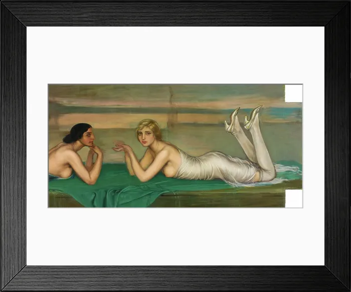 Framed Print : Mujeres sobre manton, 1923-1930. Creator: Romero de Torres, Julio (1874-1930) Framed Print : Mujeres sobre manton, 1923-1930. Creator: Romero de Torres, Julio (1874-1930)