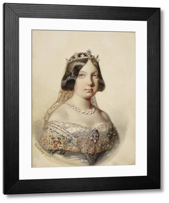 Framed Print : Portrait of Isabella II of Spain (1830-1904), c1844-1850. Creator: Madrazo y Kuntz, Federico de (1815-1894) Framed Print : Portrait of Isabella II of Spain (1830-1904), c1844-1850. Creator: Madrazo y Kuntz, Federico de (1815-1894)