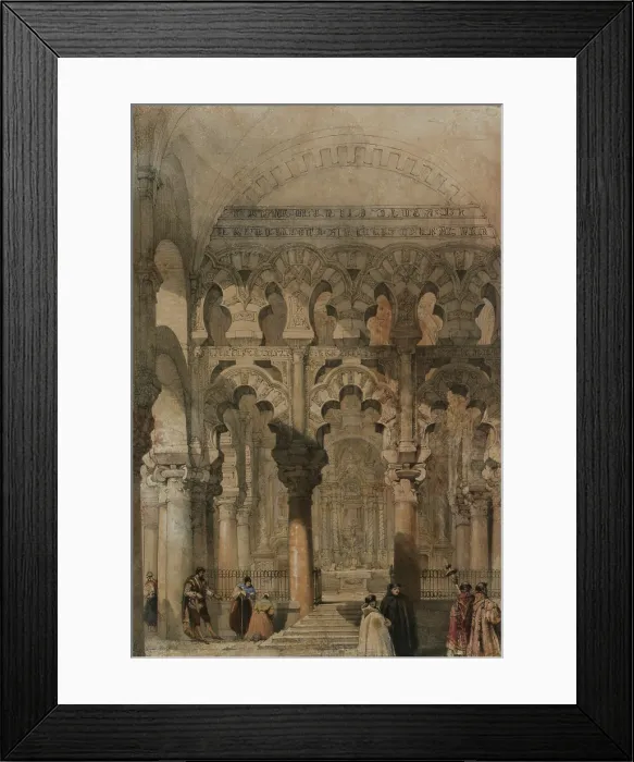Framed Print : Interior of the Mosque of Cordoba, 1837. Creator: Roberts, David (1796-1864) Framed Print : Interior of the Mosque of Cordoba, 1837. Creator: Roberts, David (1796-1864)