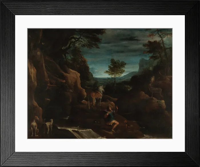 Framed Print : The Vision of Saint Eustace, 1585-1586. Creator: Carracci, Annibale (1560-1609) Framed Print : The Vision of Saint Eustace, 1585-1586. Creator: Carracci, Annibale (1560-1609)