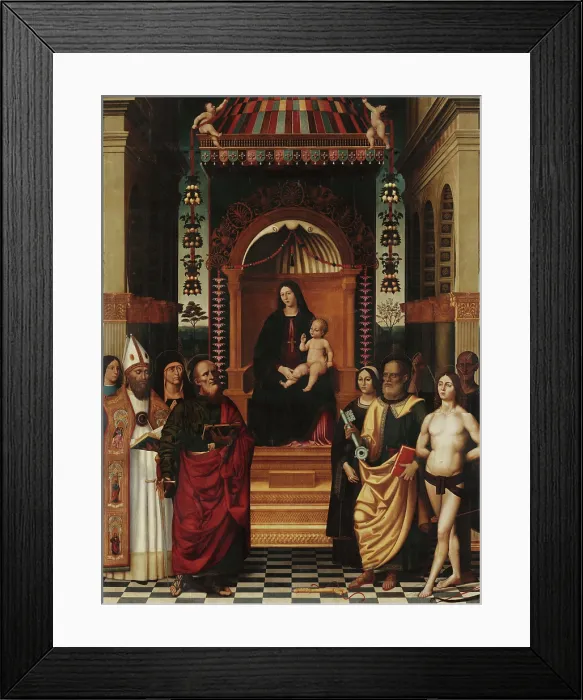 Framed Print : Madonna and Child Enthroned with Saints, 1509-1511. Creator: Rimpatta, Antonio (active 1509-1532) Framed Print : Madonna and Child Enthroned with Saints, 1509-1511. Creator: Rimpatta, Antonio (active 1509-1532)