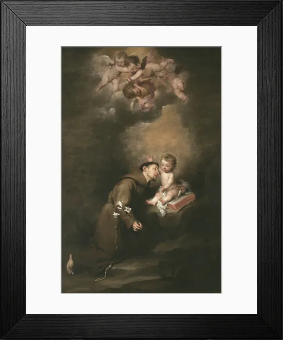 Framed Print : Saint Anthony of Padua with the Infant Jesus, 1668-1669. Creator: Murillo, Bartolome Esteban (1617-1682) Framed Print : Saint Anthony of Padua with the Infant Jesus, 1668-1669. Creator: Murillo, Bartolome Esteban (1617-1682)