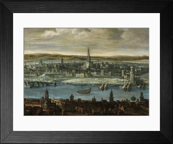 Framed Print : View of Seville, 1610-1620. Creator: Caullery, Louis, de (ca 1580-1621) Framed Print : View of Seville, 1610-1620. Creator: Caullery, Louis, de (ca 1580-1621)